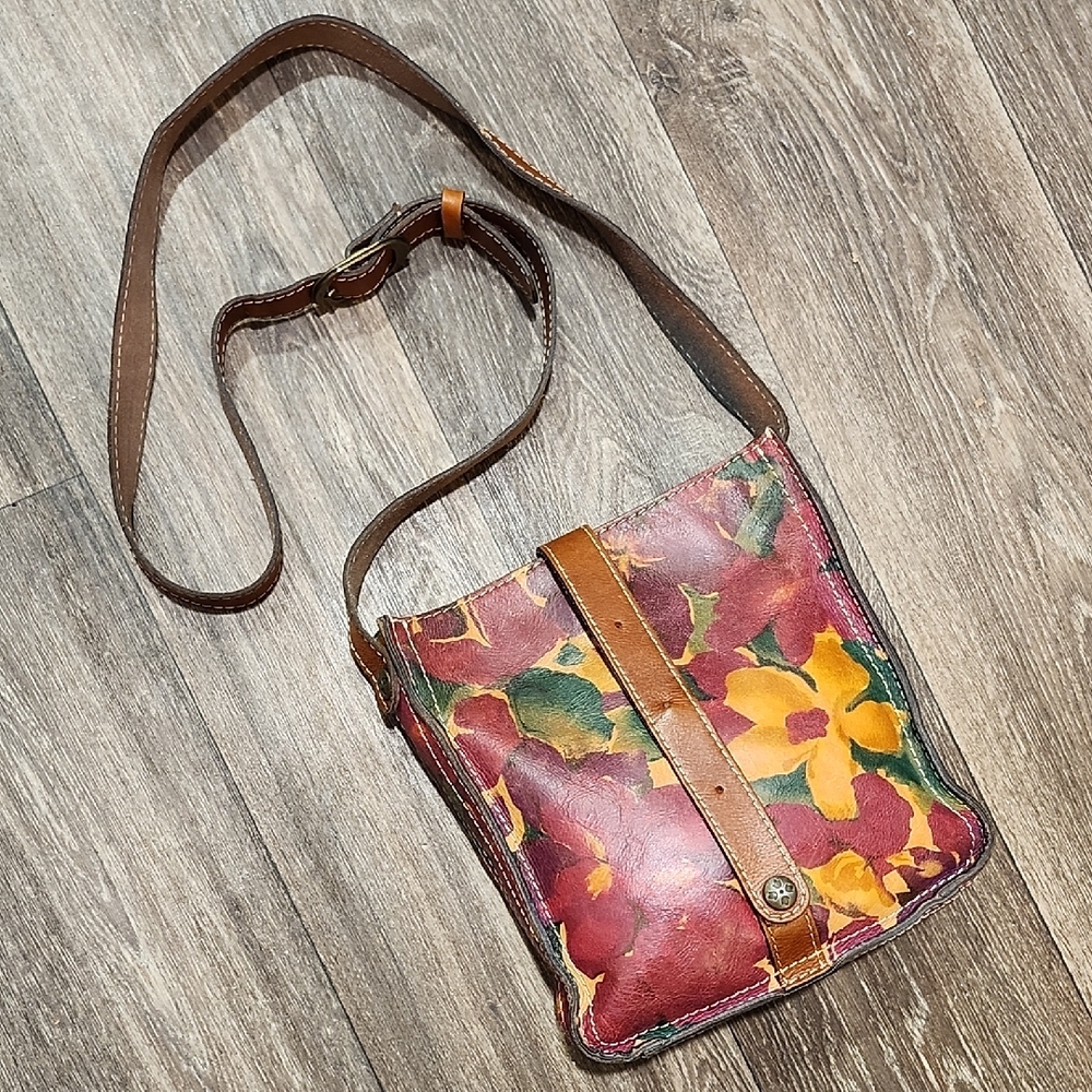Patricia Nash Floral Printed Crossbody Shoulder Purse Leather Bag Handbag